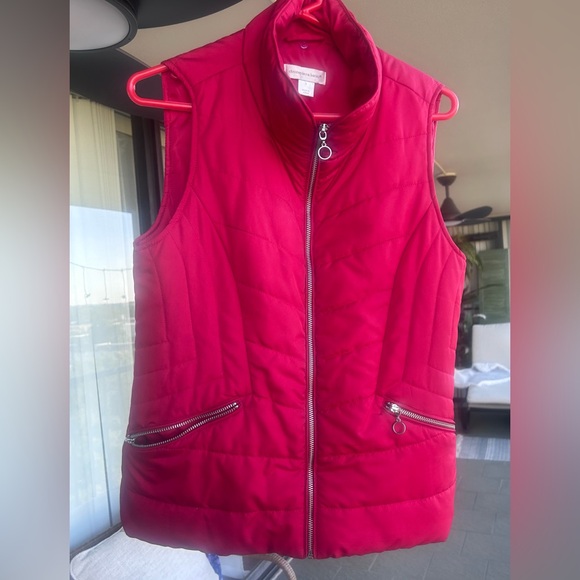 Christopher & Banks Jackets & Blazers - Christopher & Banks Cherry Red Quilted Vest